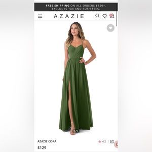 Azazie Bridesmaid Dress - Cora - Color Olive